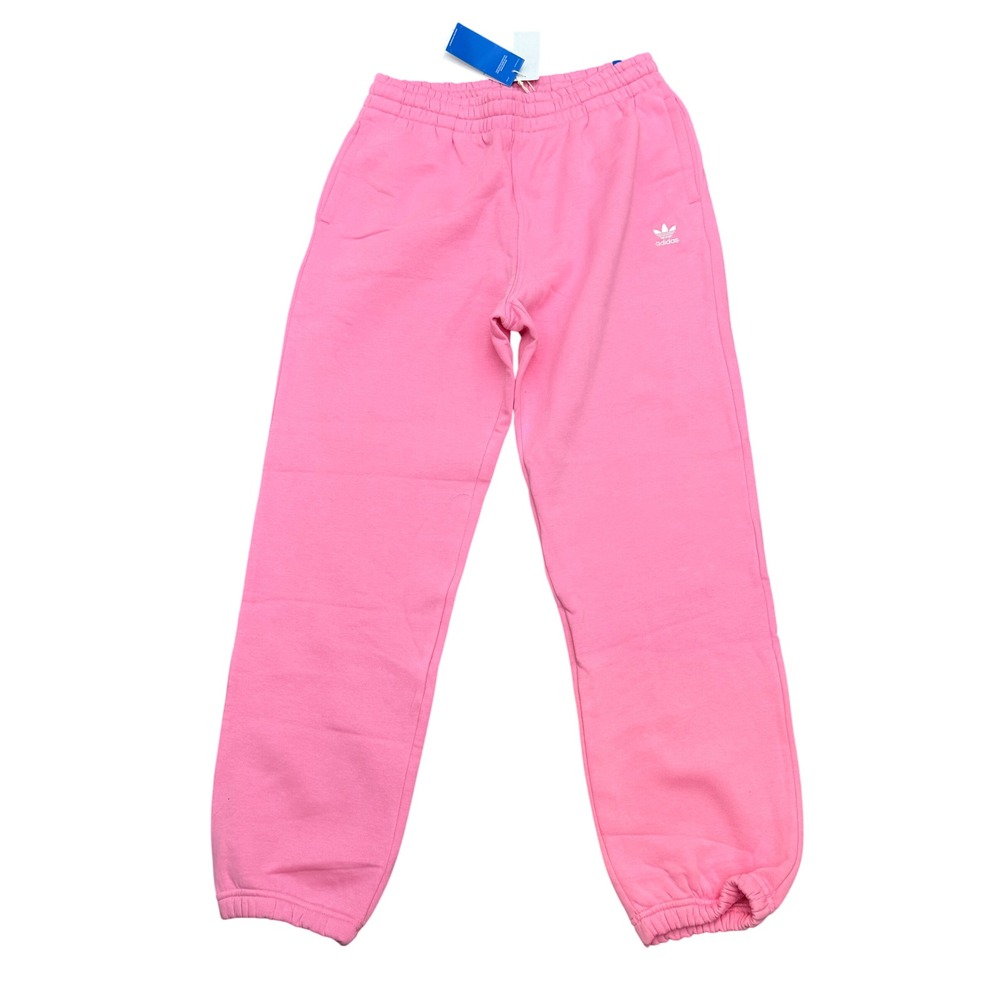 NWT Adidas Originals Bliss Pink Fleece Joggers Tapered Leg Sweatpants Women's L